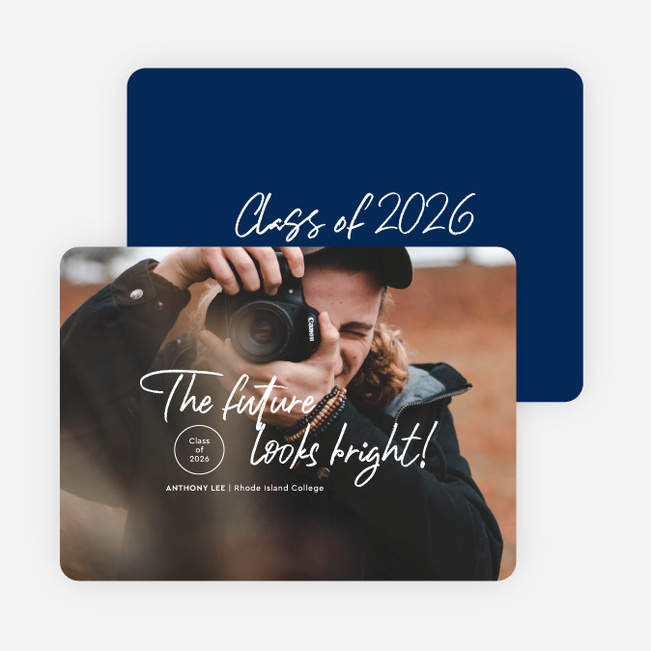 Minimally Scripted Graduation Announcements & Graduation Invitations - Blue