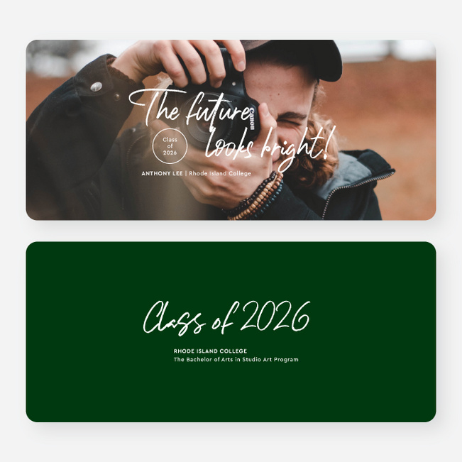 Minimally Scripted Graduation Announcements & Graduation Invitations - Green