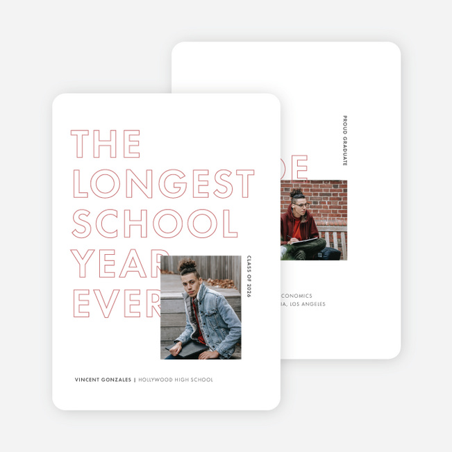 Never-ending Year Graduation Announcements & Graduation Invitations - Red