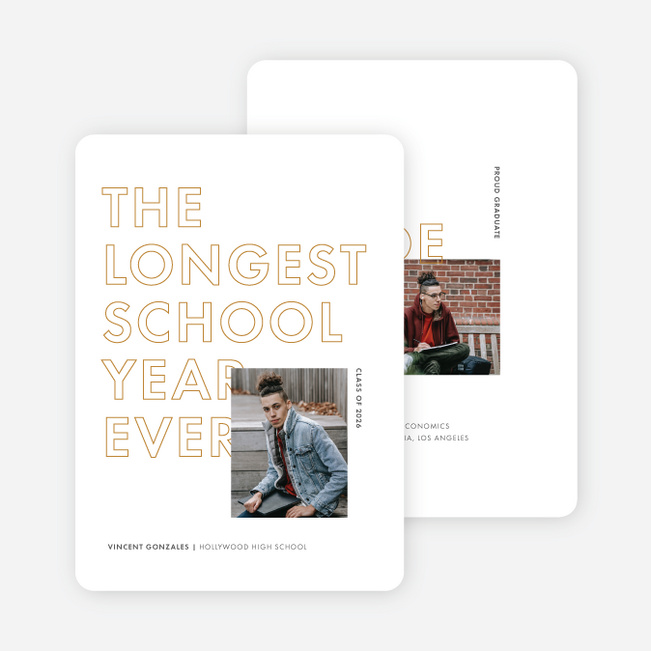 Never-ending Year Graduation Announcements & Graduation Invitations - Yellow