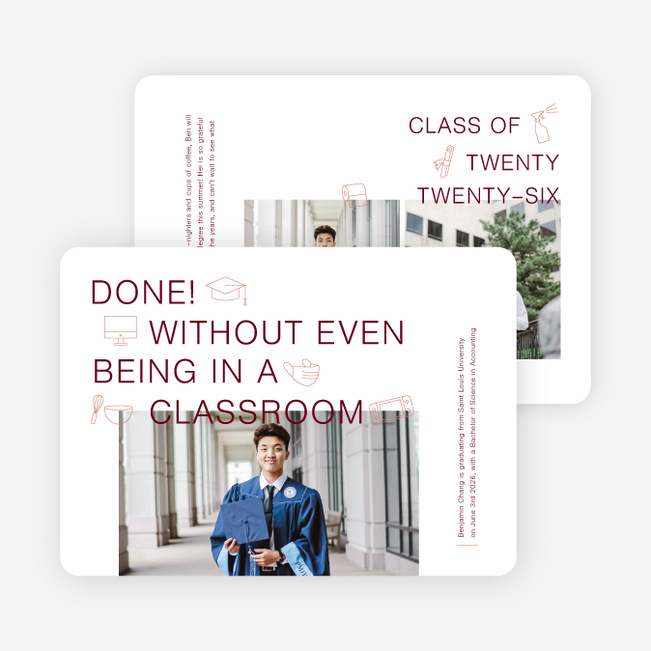 Quarantine Necessities Graduation Announcements & Graduation Invitations - Red