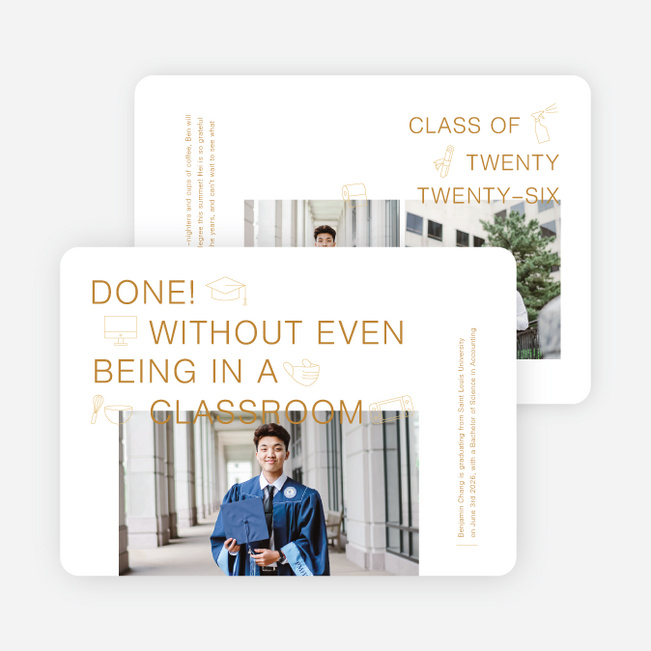 Quarantine Necessities Graduation Announcements & Graduation Invitations - Yellow