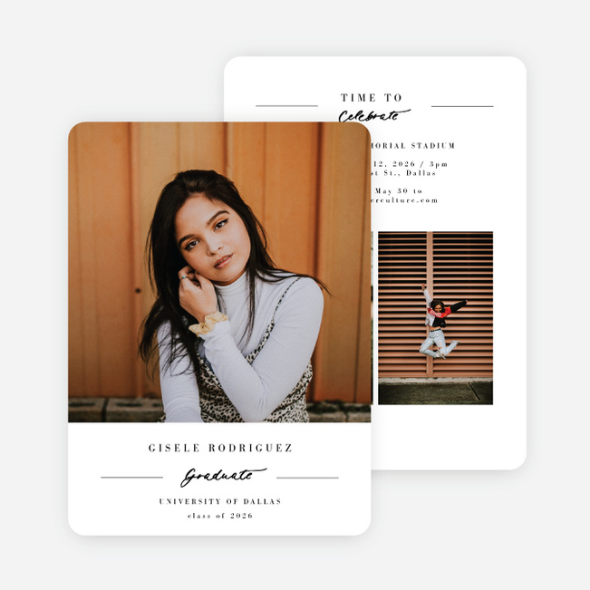 Scholar Spotlight Graduation Announcements & Invitations - White