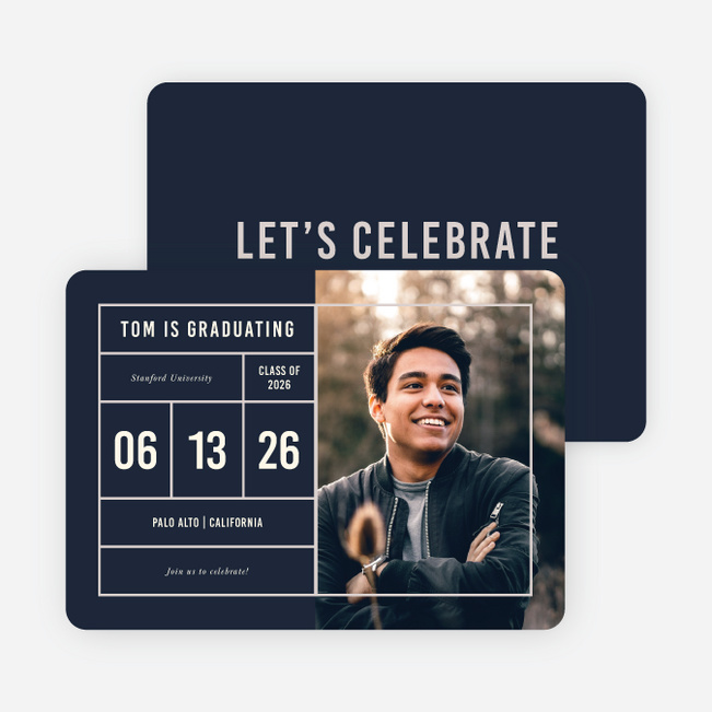 Ticket to Freedom Graduation Announcements - Blue