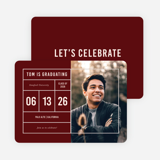 Ticket to Freedom Graduation Announcements - Red