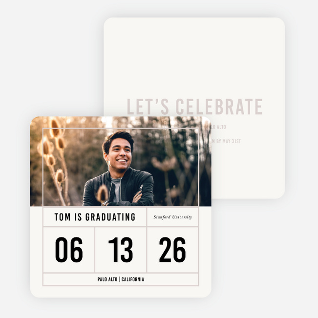 Ticket to Freedom Graduation Announcements - Gray