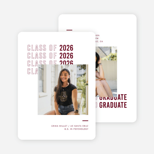 Excellence All Around Graduation Announcements & Graduation Invitations - Red