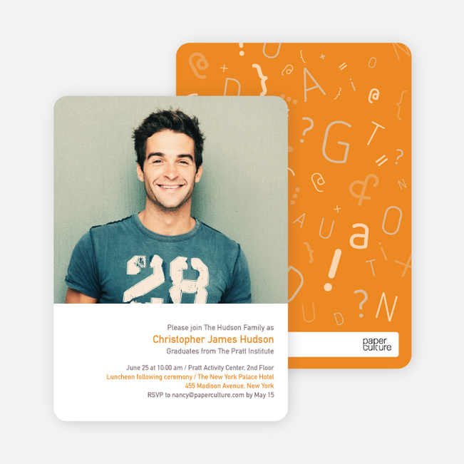 Formulas, Letters and Names Graduation Invitations - Carrot