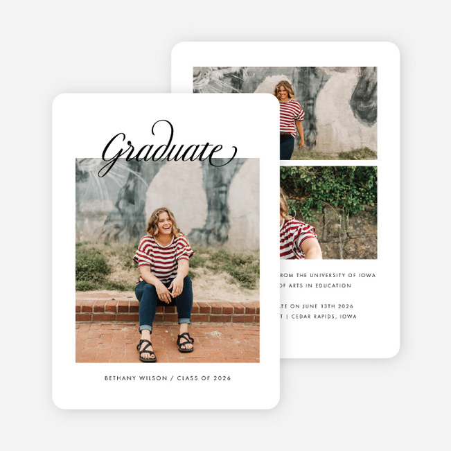 High Esteem Graduation Announcements & Graduation Invitations - White