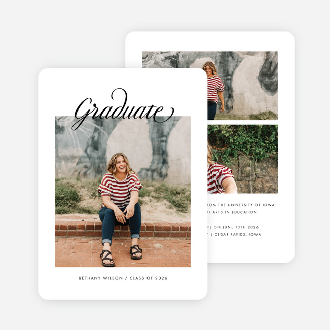 High Esteem Graduation Announcements & Graduation Invitations - White