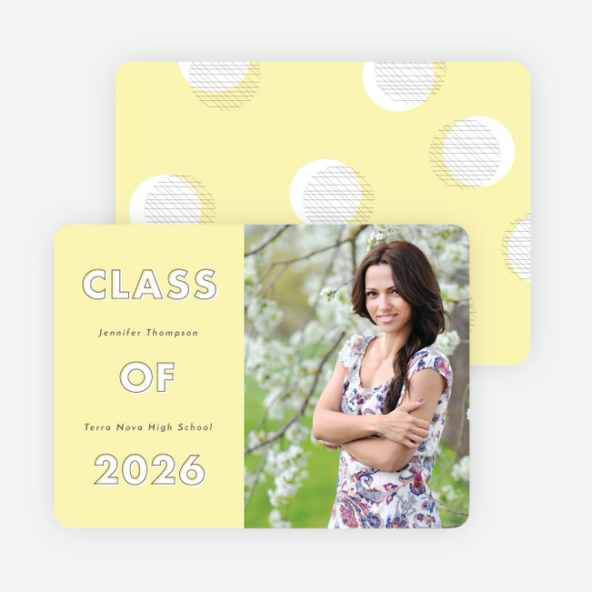 Modern Circles Graduation Announcements for High School - Yellow