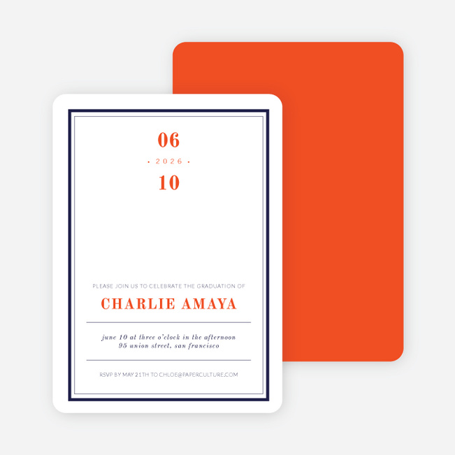 Modern Spin on Traditional Graduation Announcements - Red