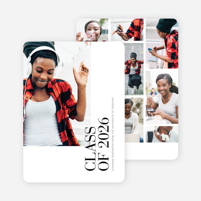 Photo Driven Graduation Announcements - Black