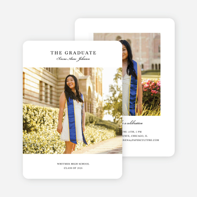 Two Sides to Success Graduation Announcements & Invitations - White