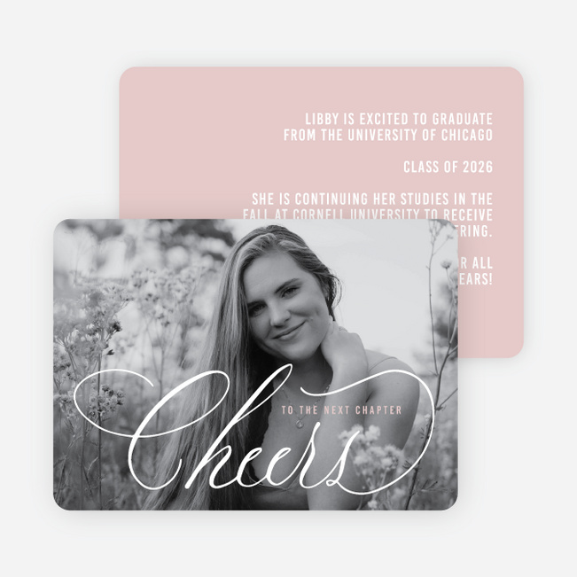 Blushing Cheers Graduation Announcements & Invitations - Red