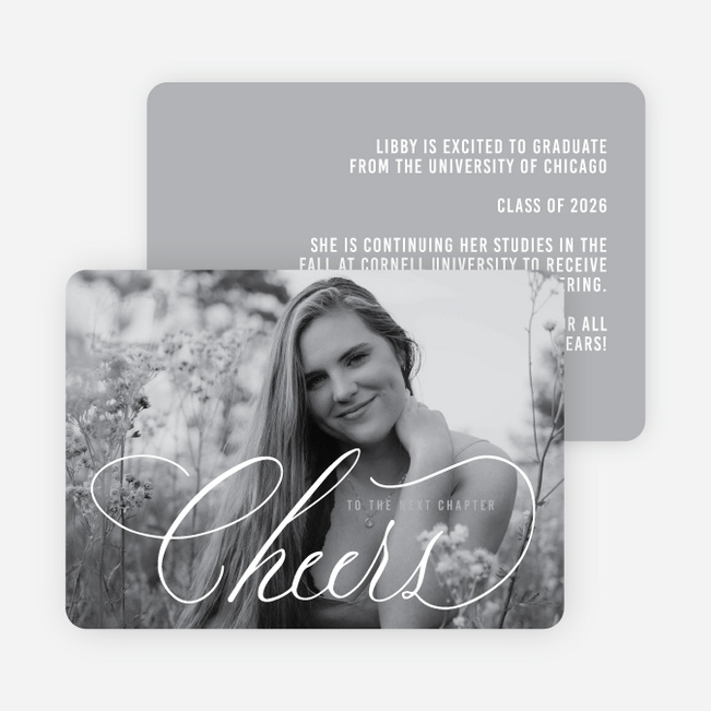 Blushing Cheers Graduation Announcements & Invitations - Gray