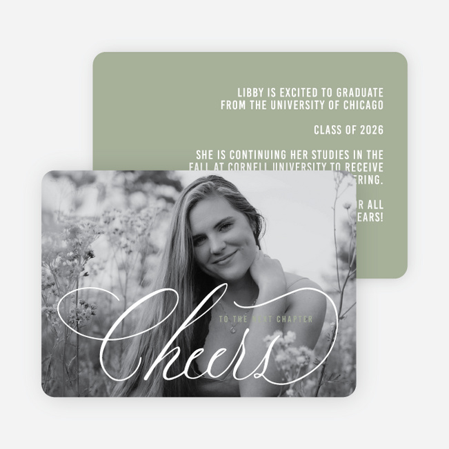 Blushing Cheers Graduation Announcements & Invitations - Green