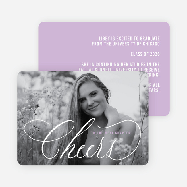 Blushing Cheers Graduation Announcements & Invitations - Purple