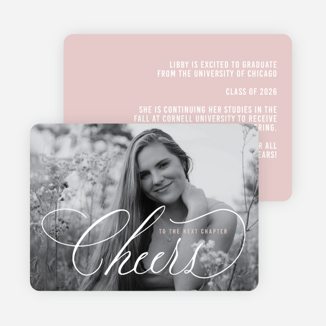 Blushing Cheers Graduation Announcements & Invitations - Red