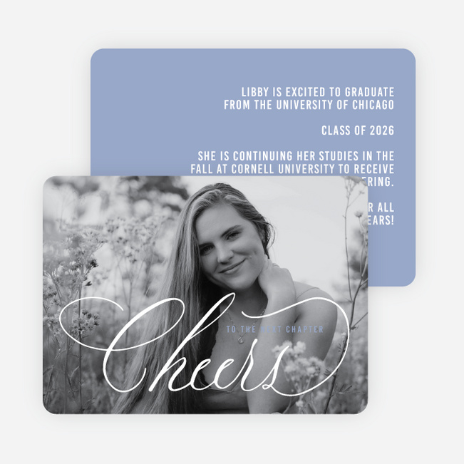 Blushing Cheers Graduation Announcements & Invitations - Blue