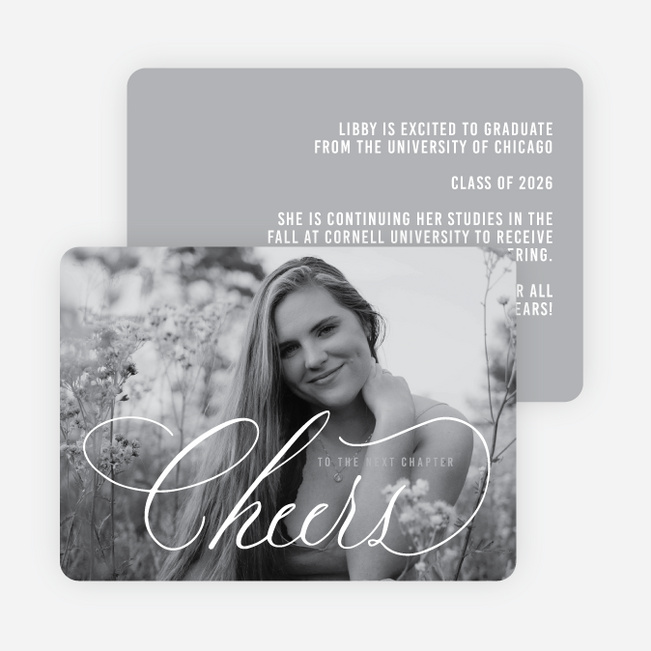 Blushing Cheers Graduation Announcements & Invitations - Gray