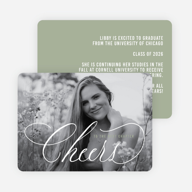 Blushing Cheers Graduation Announcements & Invitations - Green