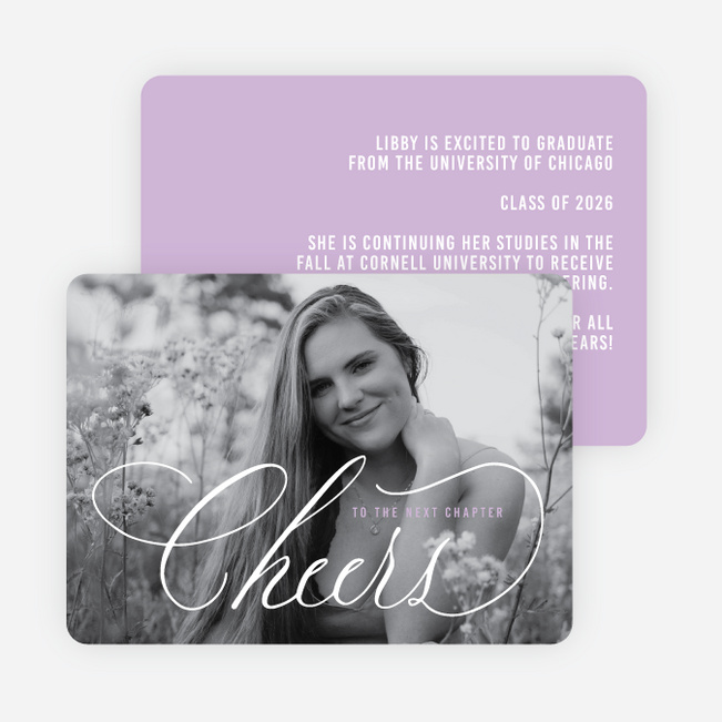 Blushing Cheers Graduation Announcements & Invitations - Purple