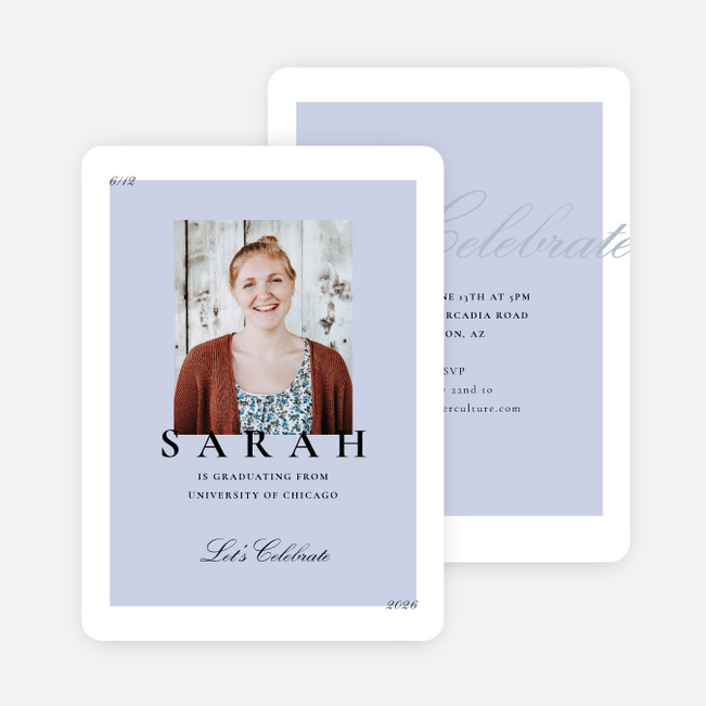 Elegant Celebrations Graduation Announcements & Invitations - Blue