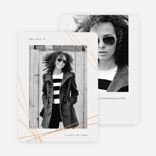 Foil Keepsake Graduation Party Invitations - Pink