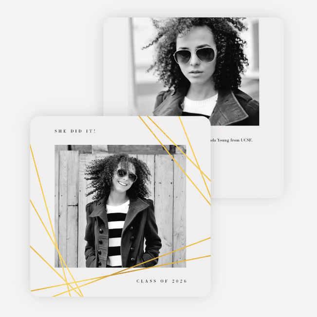 Foil Keepsake Graduation Party Invitations - Yellow