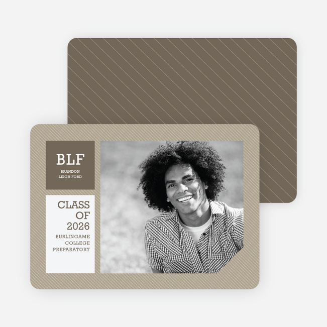 Graduation Stripes Graduation Announcements - Dune