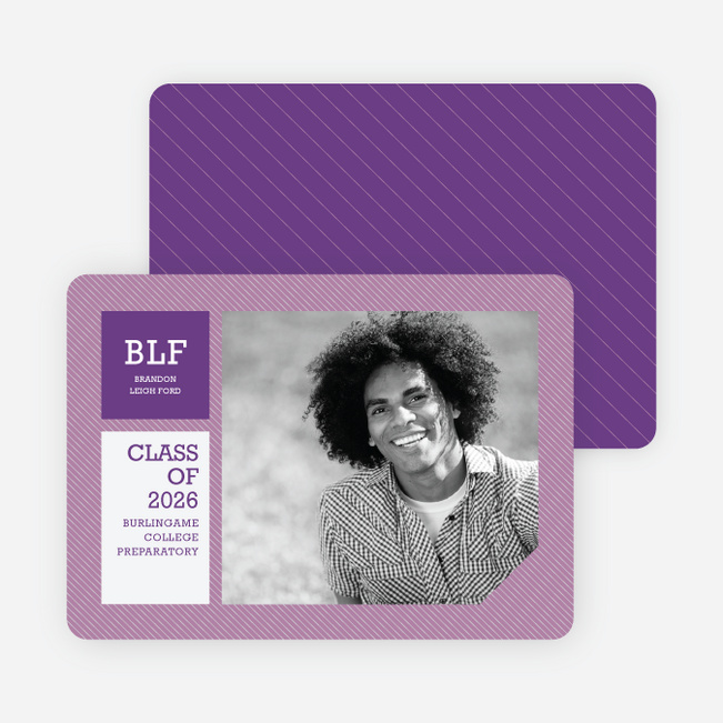 Graduation Stripes Graduation Announcements - Wisteria