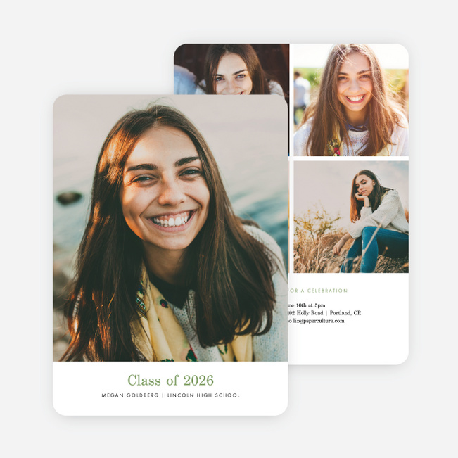 Minimal Type Graduation Announcements - Green