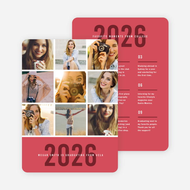 Review Time Graduation Announcements - Red