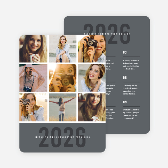 Review Time Graduation Announcements - Gray