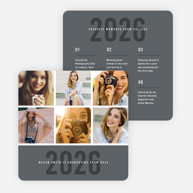 Review Time Graduation Announcements - Gray