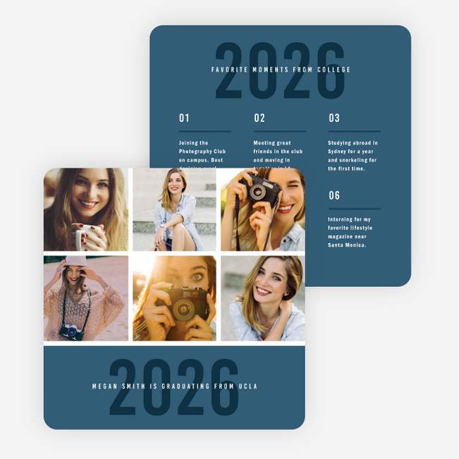 Review Time Graduation Announcements - Blue