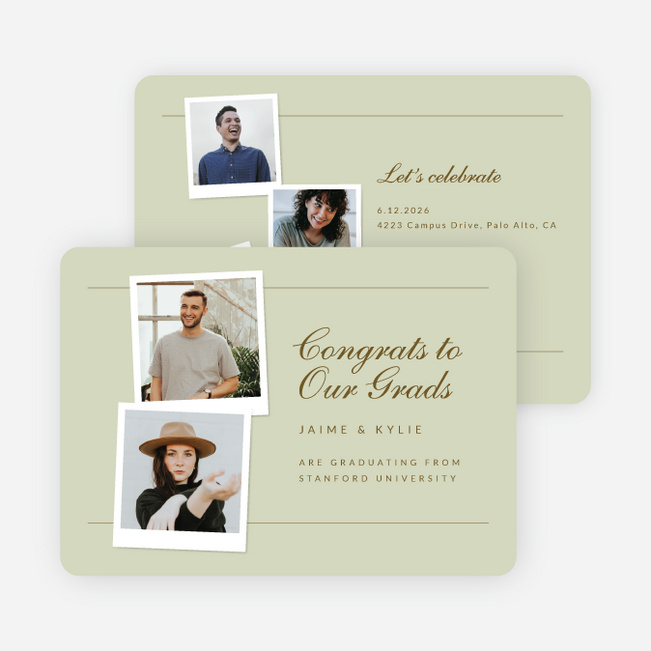 Scholarly Synergy Graduation Announcements & Invitations - Green
