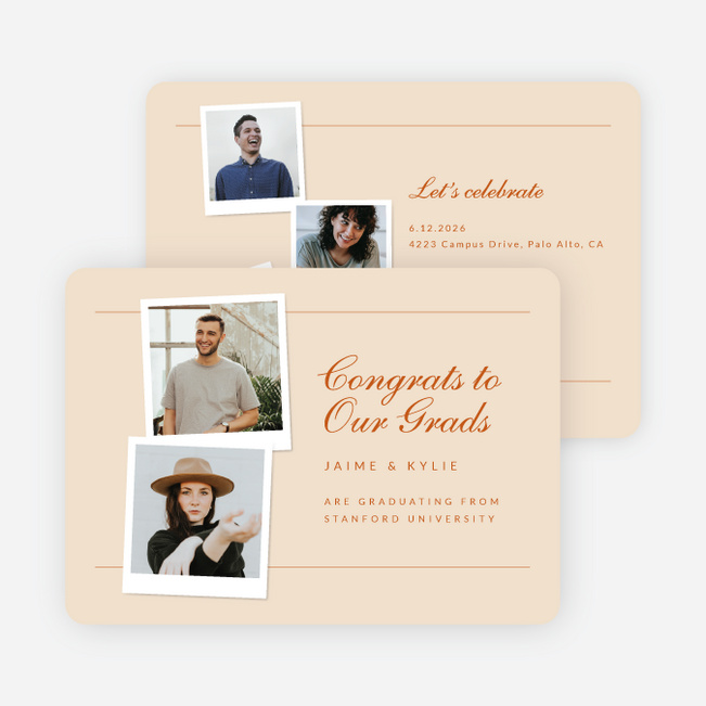 Scholarly Synergy Graduation Announcements & Invitations - Orange