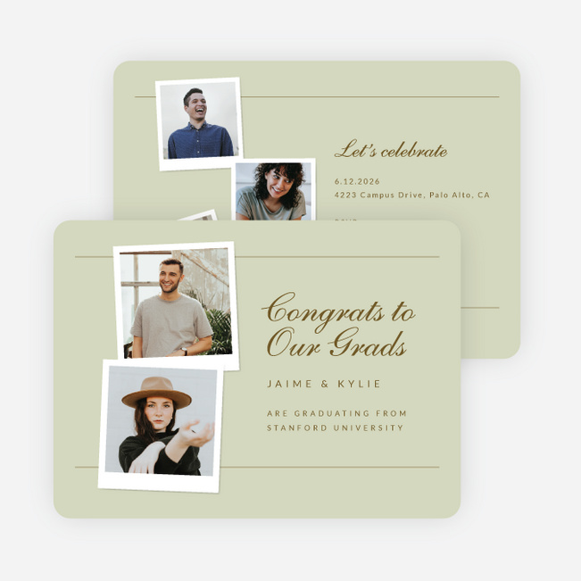Scholarly Synergy Graduation Announcements & Invitations - Green