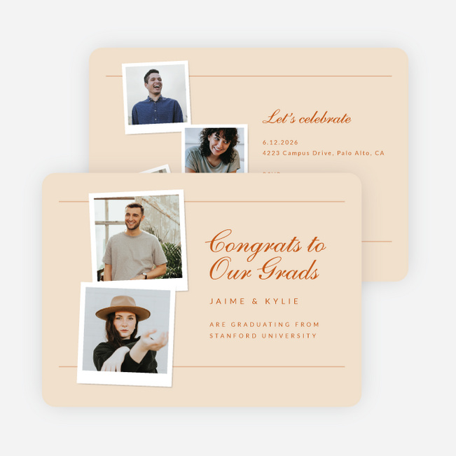 Scholarly Synergy Graduation Announcements & Invitations - Orange