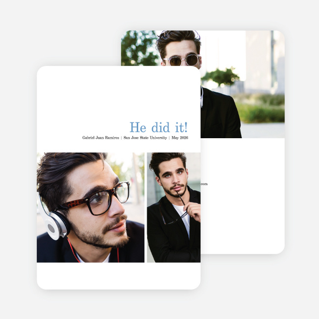 Simply Proud Graduation Invitations - Blue