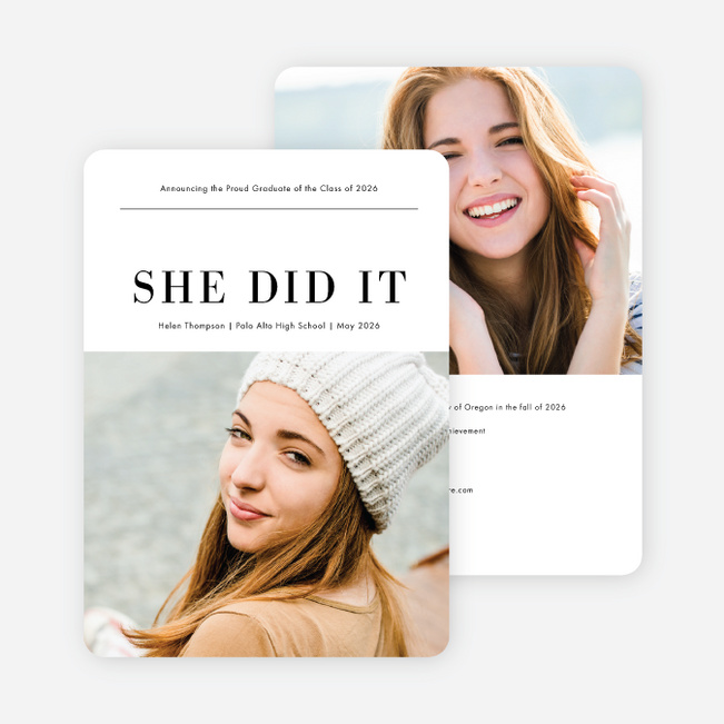 So Proud Graduation Invitations - Black