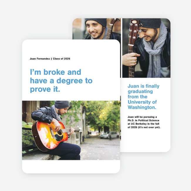 Split Screen Graduation Announcements - Blue