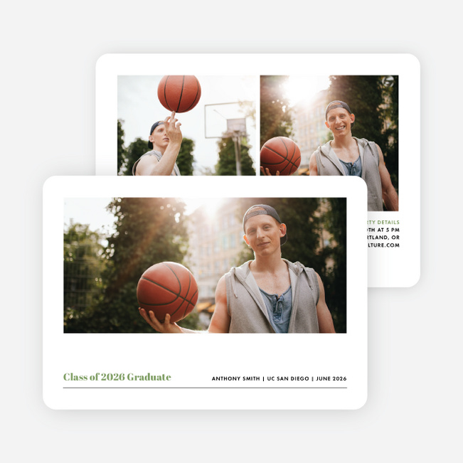 Underline Graduation Announcements - Green