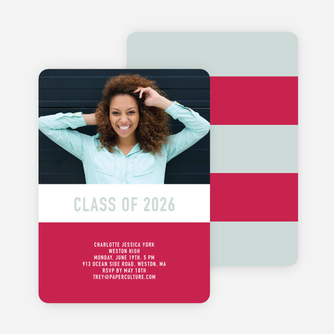 Unique Modern Graduation Announcements and Invitations - Red
