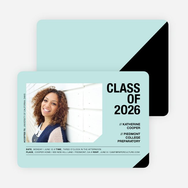 Unique Photo Graduation Announcements - Blue