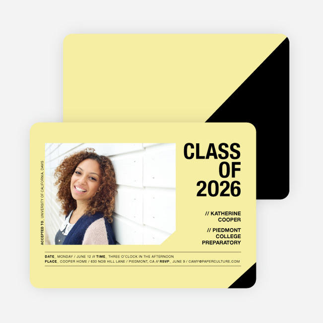Unique Photo Graduation Announcements - Yellow