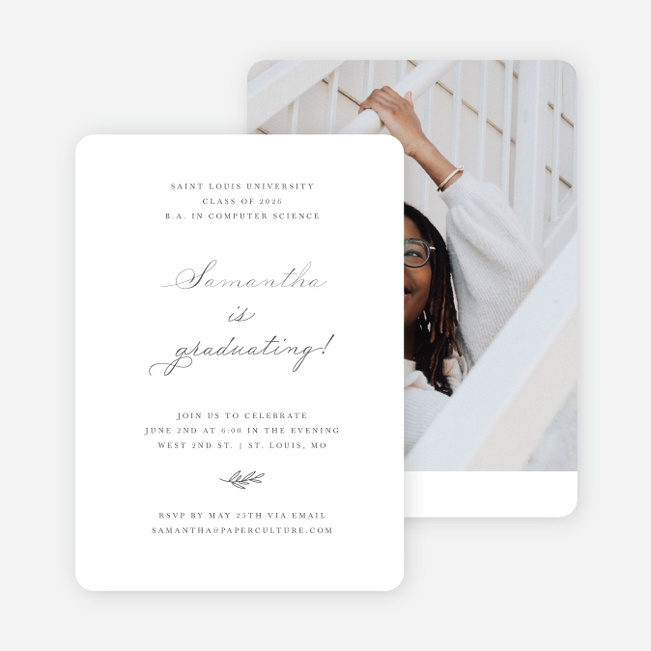 Artisanal Prestige Graduation Announcements & Graduation Invitations - Gray