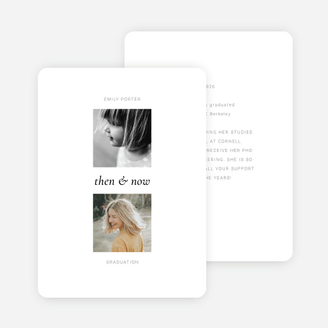 Chapters in Contrast Graduation Announcements & Invitations - White